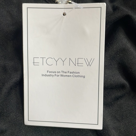 Etcyy New black mini dress with rhinestones New XL - Picture 11 of 12